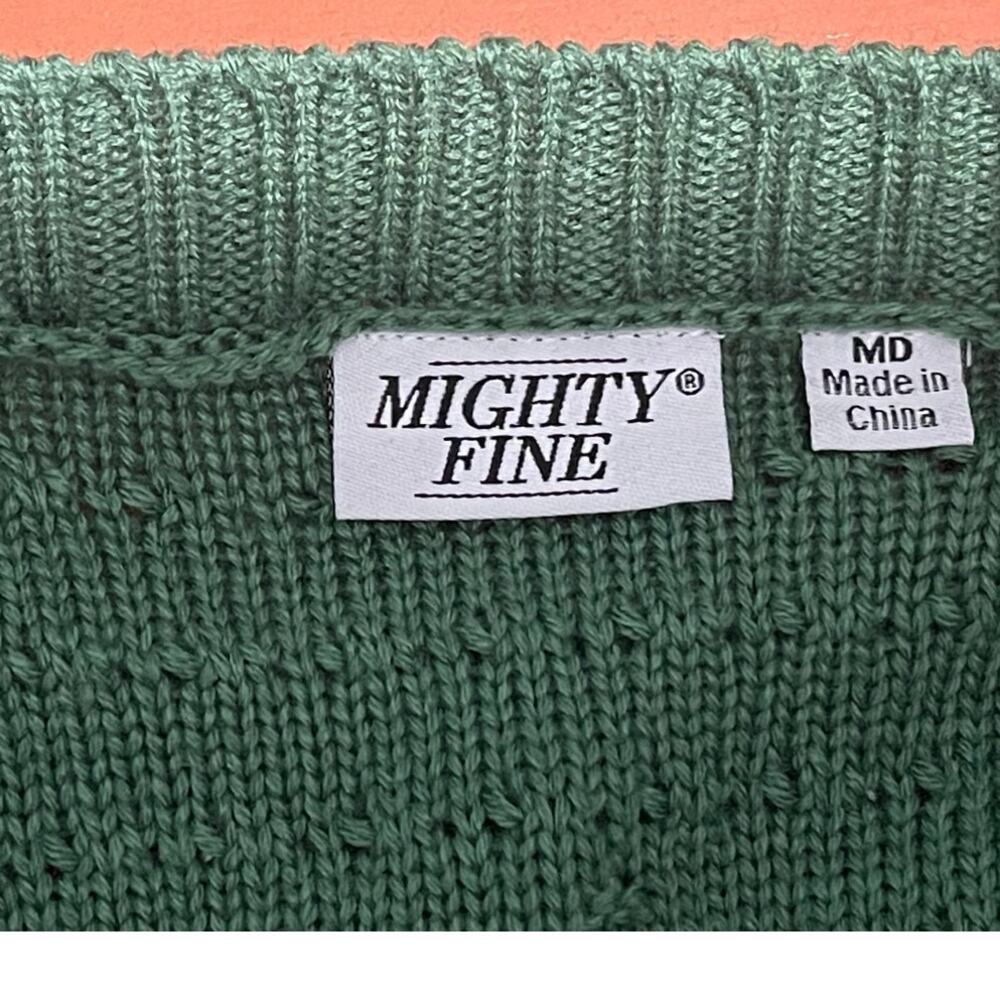 Mighty Fine Green Dress Cropped Cardigan Loop & Pearl Embellishments M-Holiday - Picture 7 of 11